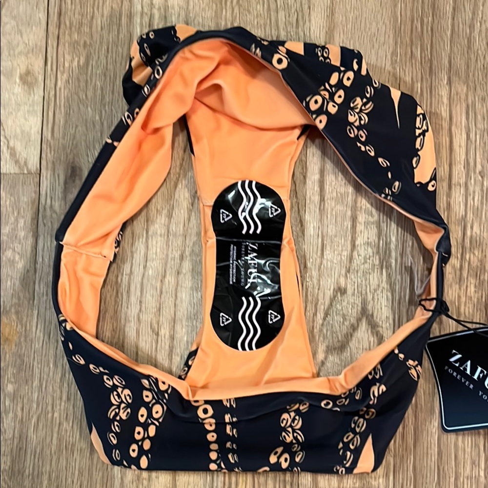 NWT Zaful Black and Orange Octopus Print Bikini Bottom - Picture 3 of 4